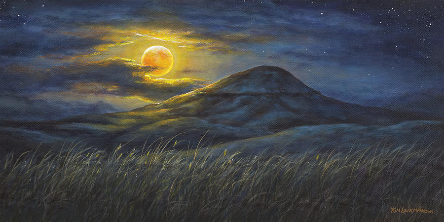 Harvest Moon Painting by Kim Lockman