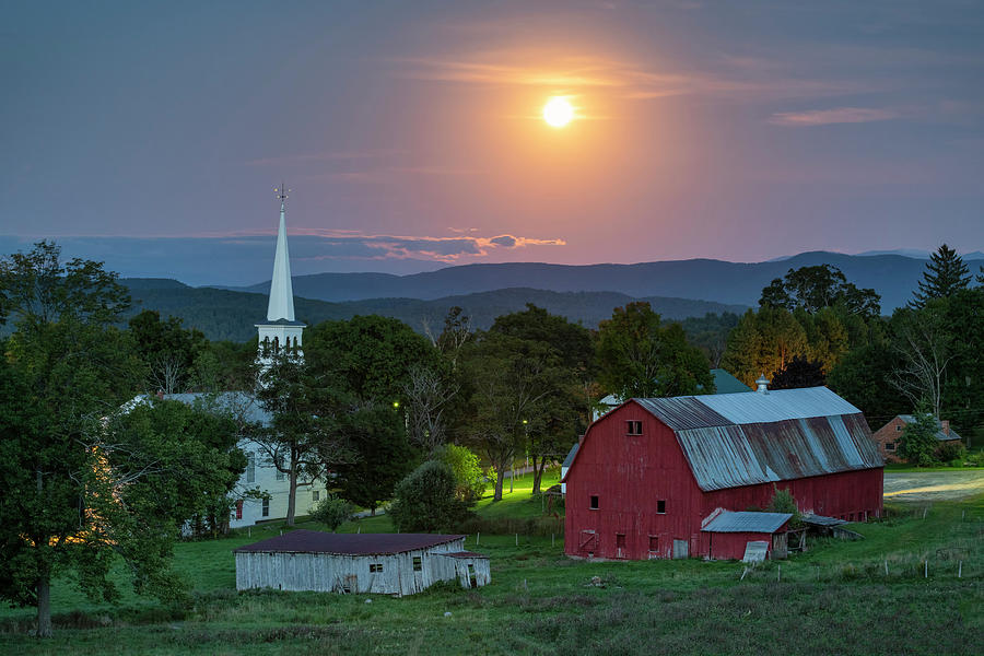 Barn Photograph - Harvest Moon by Michael Blanchette Photography