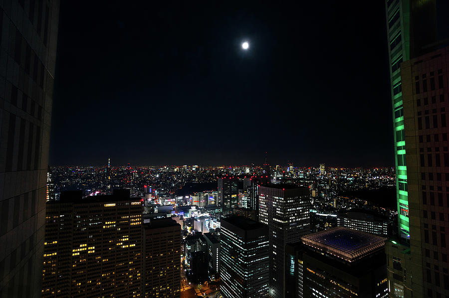 Harvest Moon Over Tokyo Photograph by Glidei7