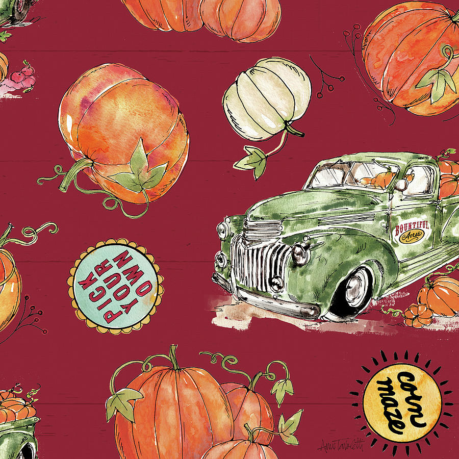 Fall Painting - Harvest Times Pattern Ib by Anne Tavoletti