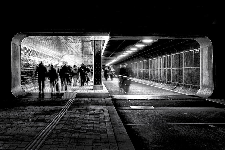 Hasty People On A Friday Evening In The Tunnel. Photograph by Wilma Wijers Smeets