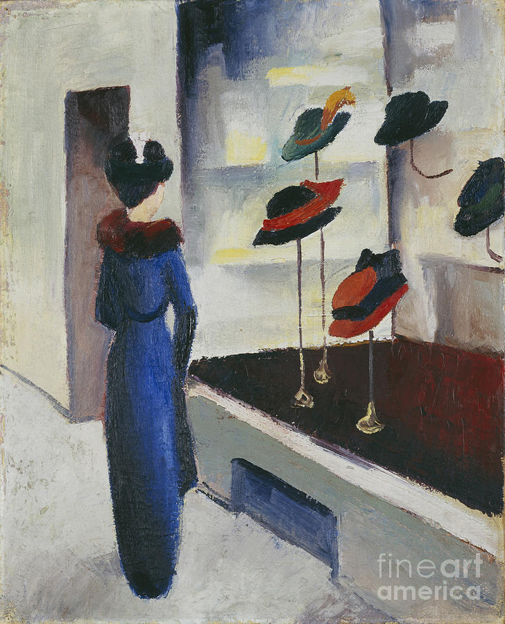 Hat Shop, 1913. Artist Macke, August Drawing by Heritage Images