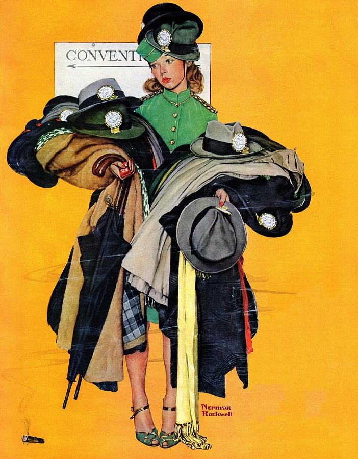 hatcheck Girl Painting by Norman Rockwell
