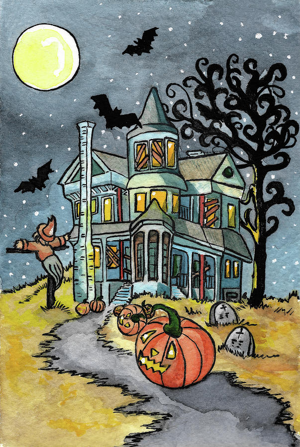 Holiday Painting - Haunted 1 by Abraal