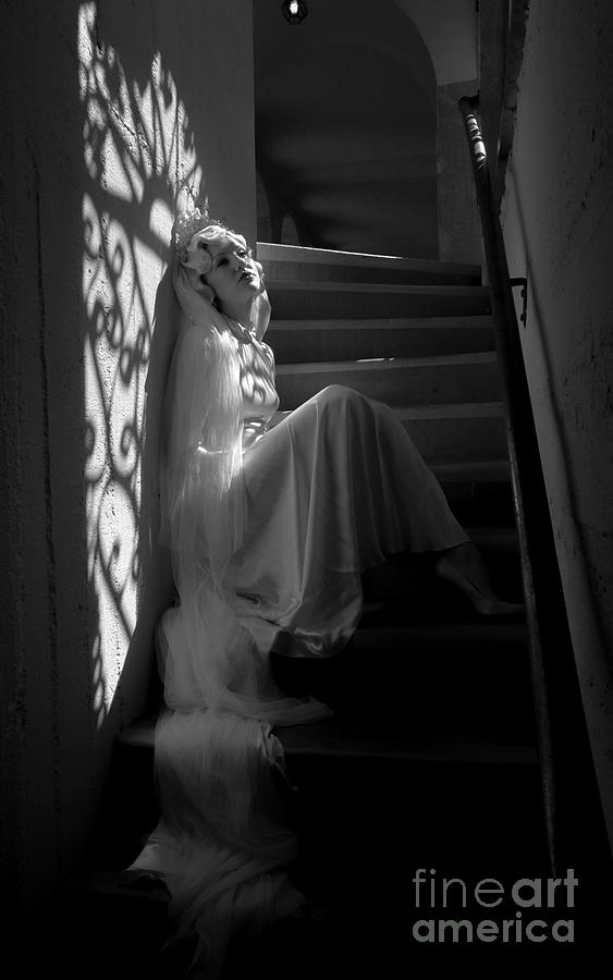 Haunted by History - Lonesome Bride - Alt version 4 Mission Inn - Photographer Craig Owens Photograph by Sad Hill - Bizarre Los Angeles Archive
