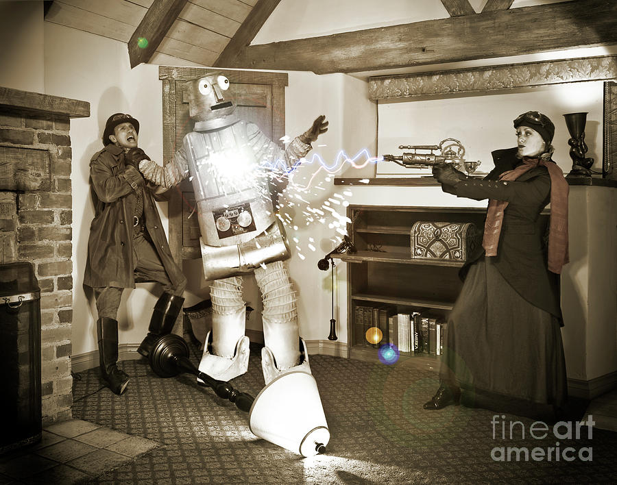 Haunted by History - Robot attack - Pierpont Inn Photograph by Sad Hill - Bizarre Los Angeles Archive