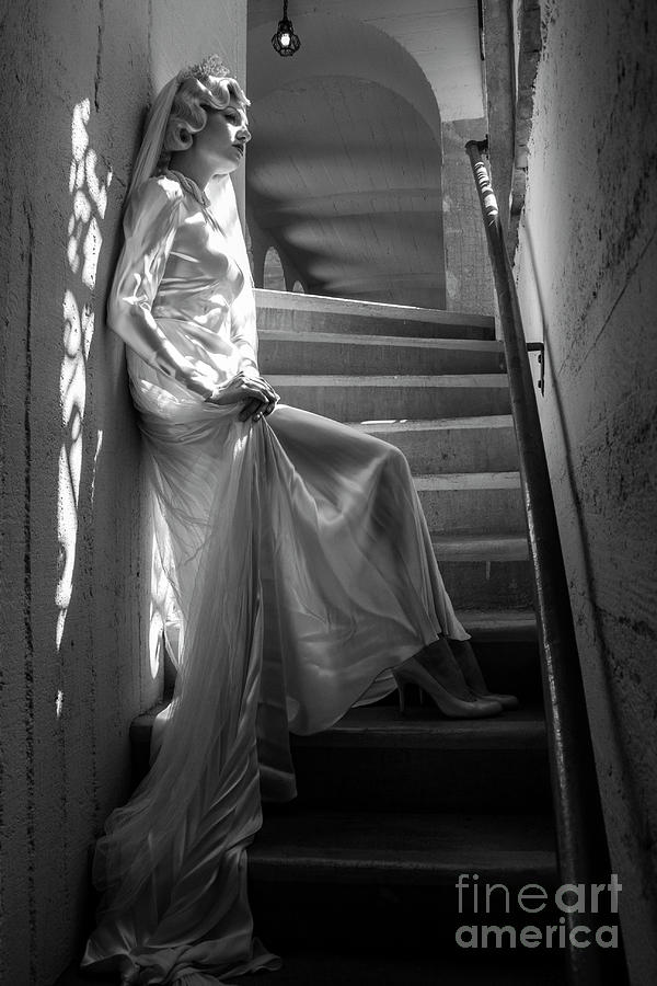 Haunted by History - Vintage Bride - Alt version 2 Mission Inn - Photographer Craig Owens Photograph by Sad Hill - Bizarre Los Angeles Archive