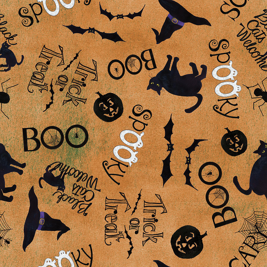 Haunting Halloween Night Pattern IIb Painting by Kathleen Parr Mckenna ...