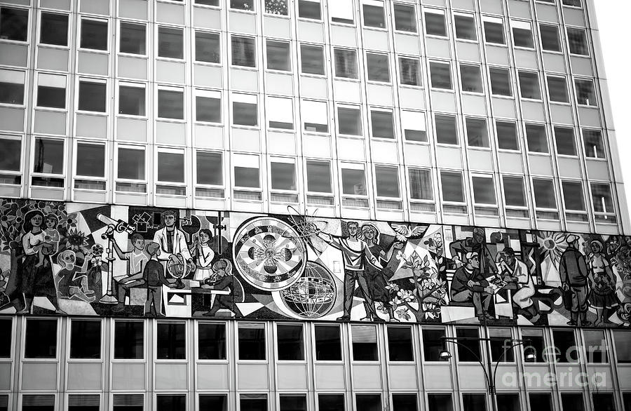 Haus Des Lehrers in East Berlin Monochrome Photograph by John Rizzuto