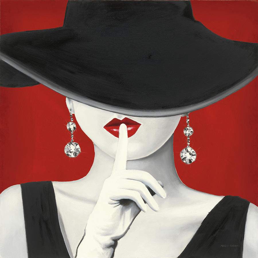 Hat Painting - Haute Chapeau Rouge I by Marco Fabiano