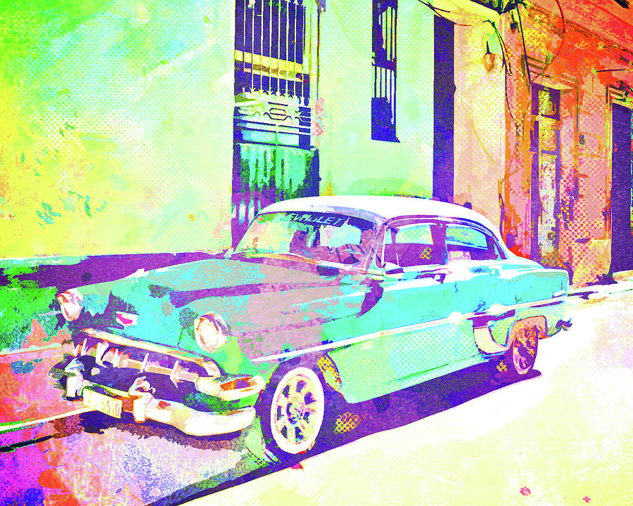 Abstract Watercolor - Havana, Cuba - Classic in Abstract Painting by Chris Andruskiewicz
