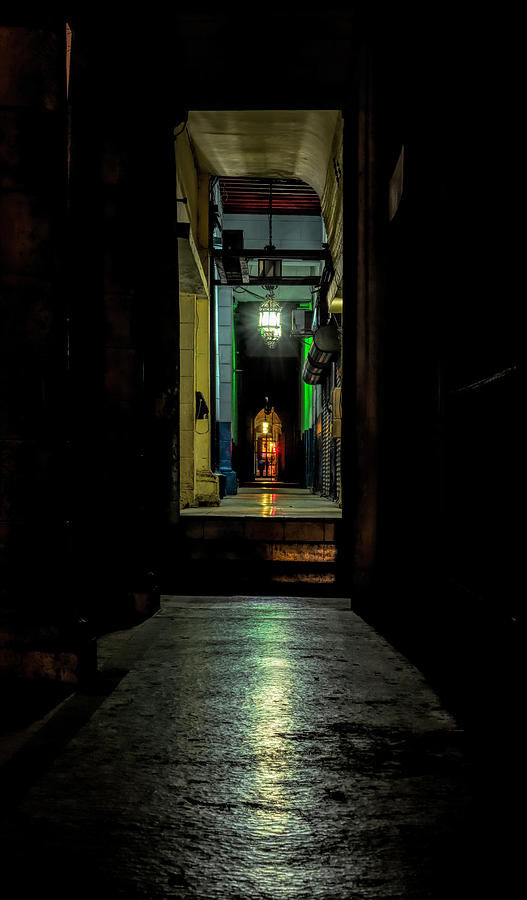 Havana Cuba Nighttime Alley Photograph by Joan Carroll