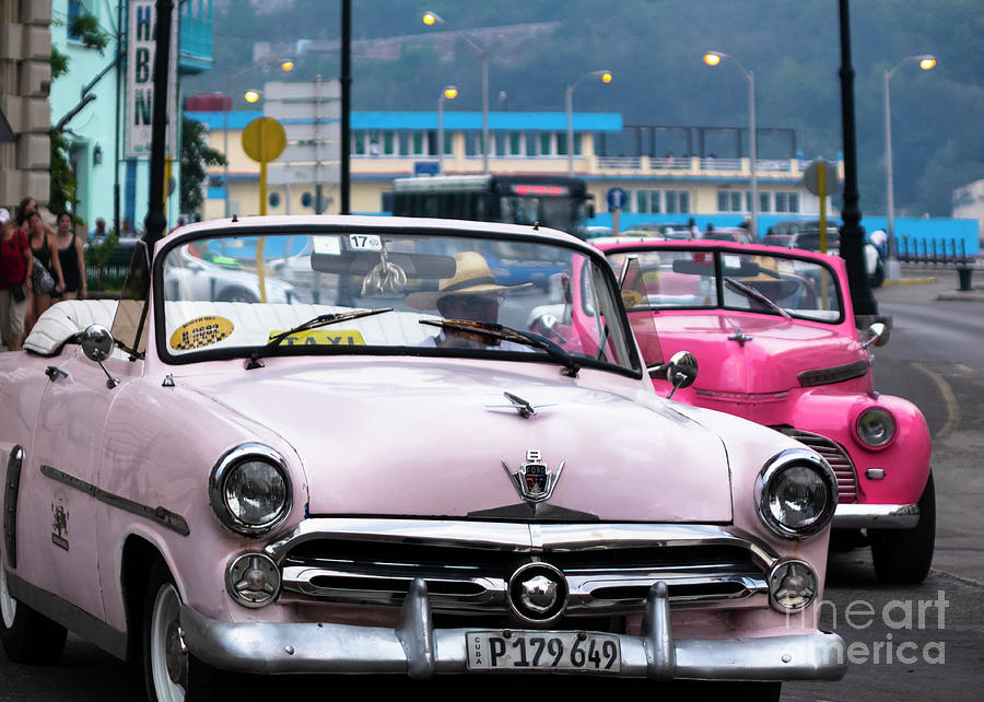 Havana Taxis At Dusk Photograph