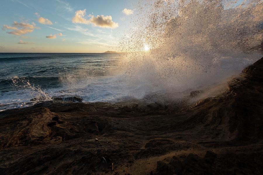Hawaii, Coast With Sunset Digital Art by William Carmella