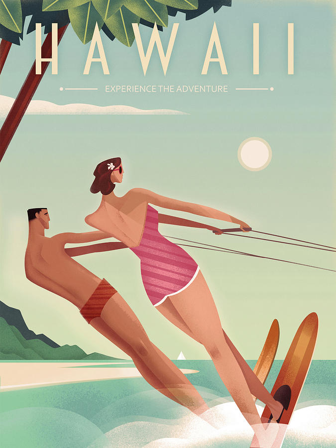 Vintage Digital Art - Hawaii by Martin Wickstrom