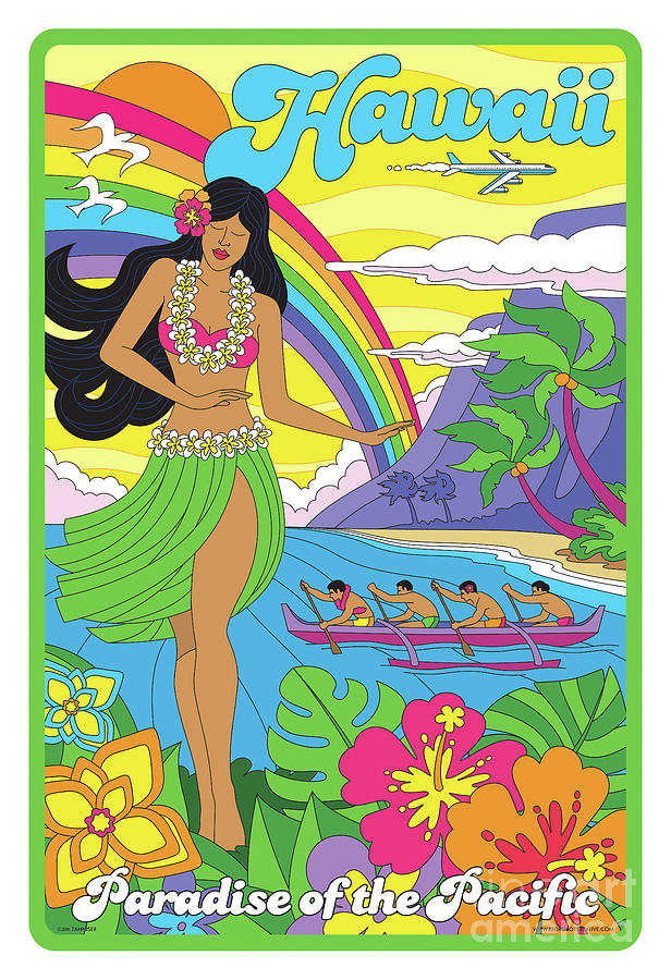 Hawaii Poster - Pop Art - Travel Digital Art by Jim Zahniser