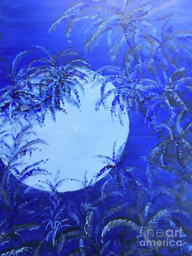 Hawaii Blue Moon Painting by Michael Silbaugh