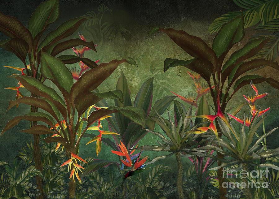 Nature Digital Art - Hawaiian Heliconia Forest by J Marielle