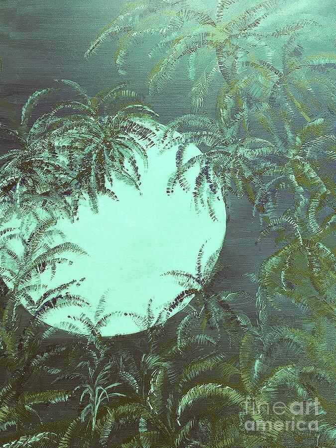 Hawaiian Jungle Moon Painting by Michael Silbaugh