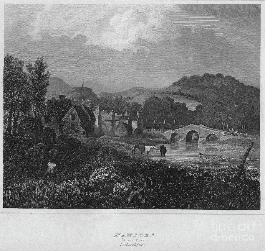 Hawick. General View. Roxburghshire Drawing by Print Collector