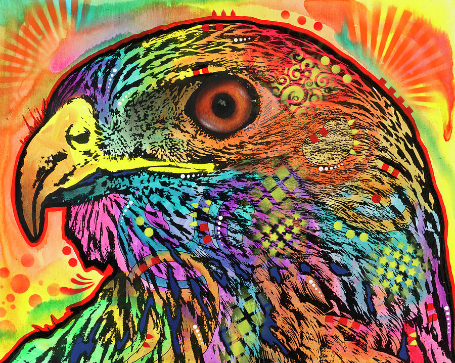 Hawk Eye Mixed Media by Dean Russo- Exclusive