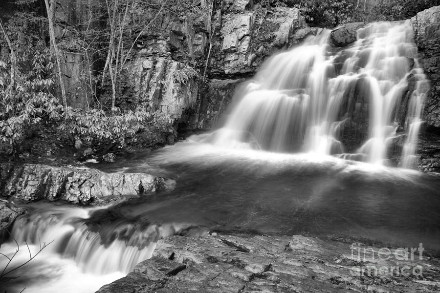 Hawk Falls Cascades Black And White Photograph by Adam Jewell