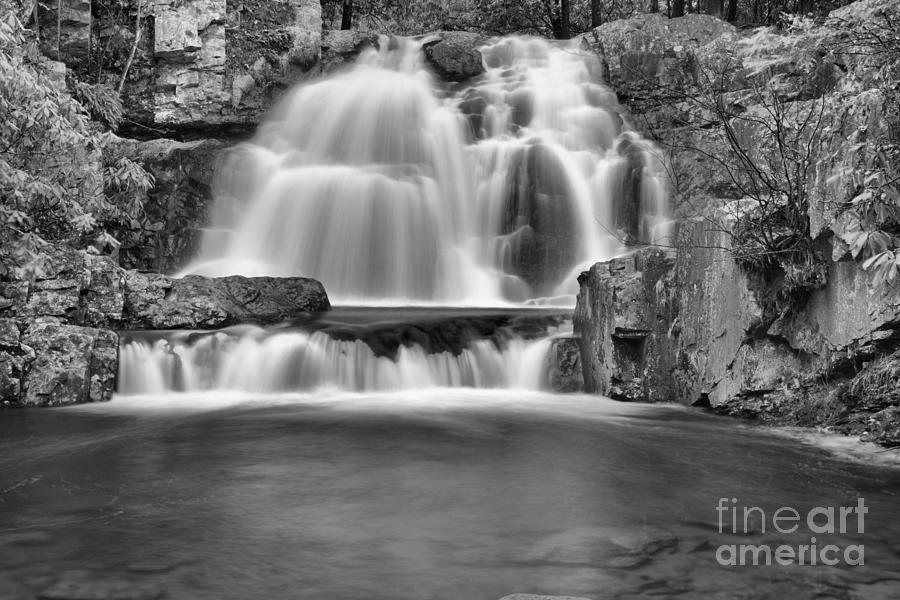 Hawk Falls Pool Black And White Photograph by Adam Jewell