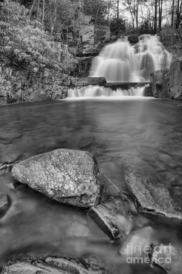 Waterfall Photograph - Hawk Falls Portrait Black And White by Adam Jewell