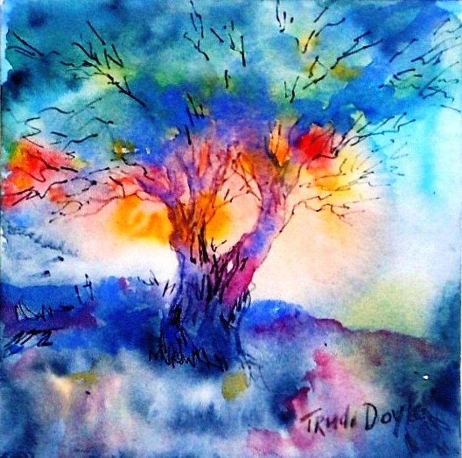 Hawthorn Sunset  Painting by Trudi Doyle