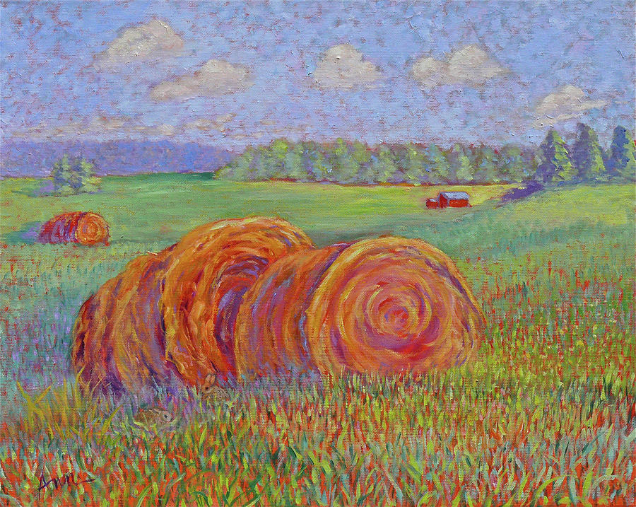 Hay Bales 3 Painting by Ann Breeden - Pixels