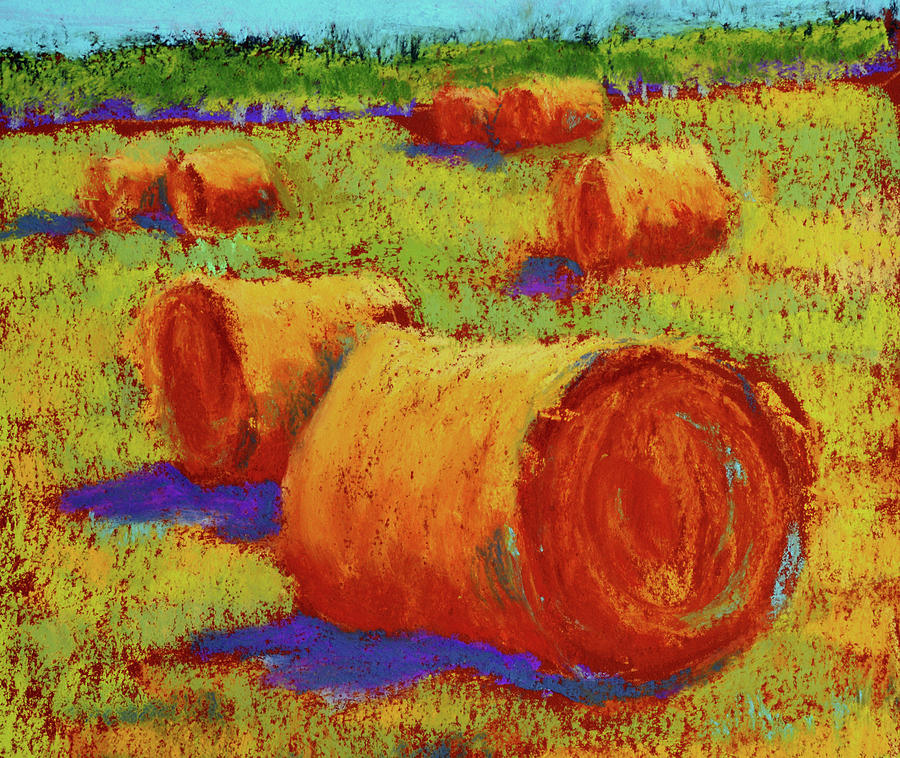 Farm Painting - Hay Bales Iv by Pat Olson Fine Art And Whimsy