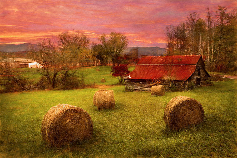 Hay Barn in Watercolors Photograph by Debra and Dave Vanderlaan