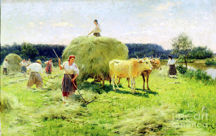 Hay-making, 1907 Drawing by Heritage Images