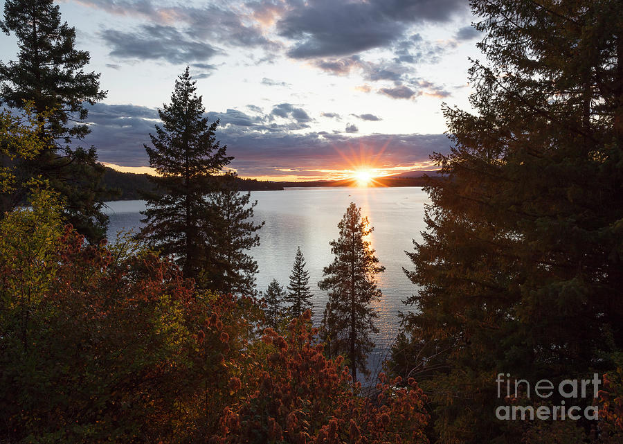 Hayden Lake Sunset Photograph by Idaho Scenic Images Linda Lantzy