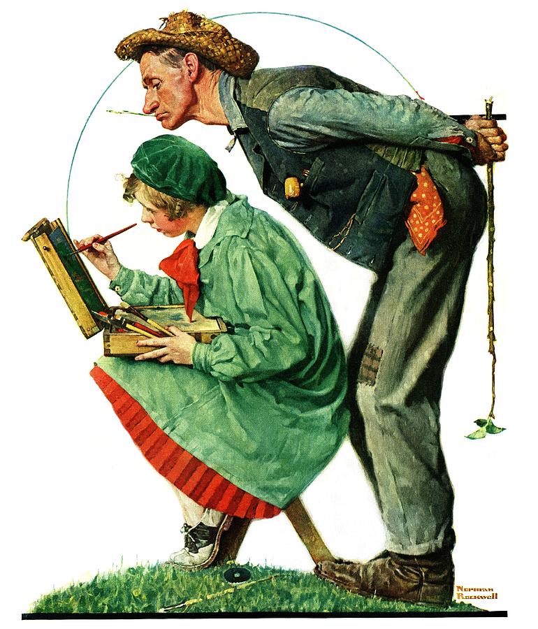 Norman Rockwell Painting - hayseed Critic by Norman Rockwell