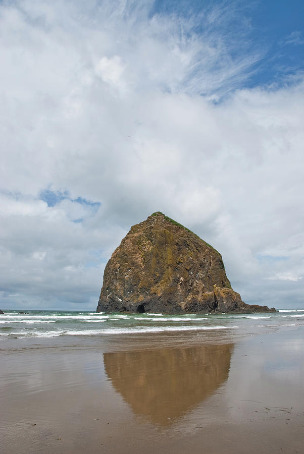 Haystack Rock Photograph by Jeffgoulden