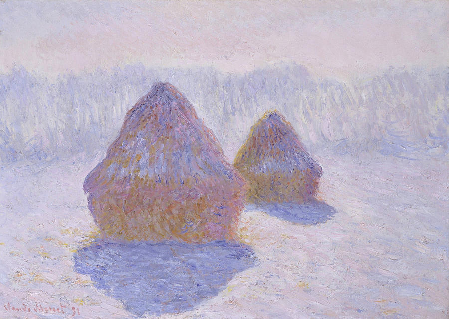 Claude Monet Painting - Haystacks, Effect of Snow and Sun - Digital Remastered Edition by Claude Monet