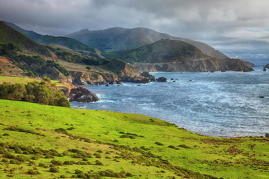 Hdr View Along Highway One With Bixby Photograph by Alvis Upitis
