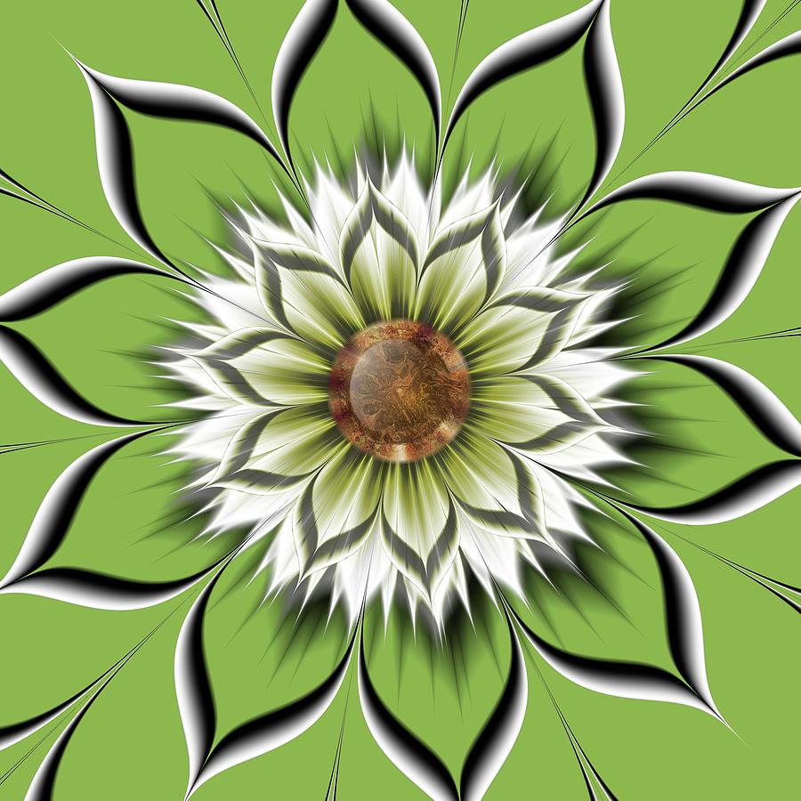 Flower Digital Art - He Loves Me Greenery by Fractalicious