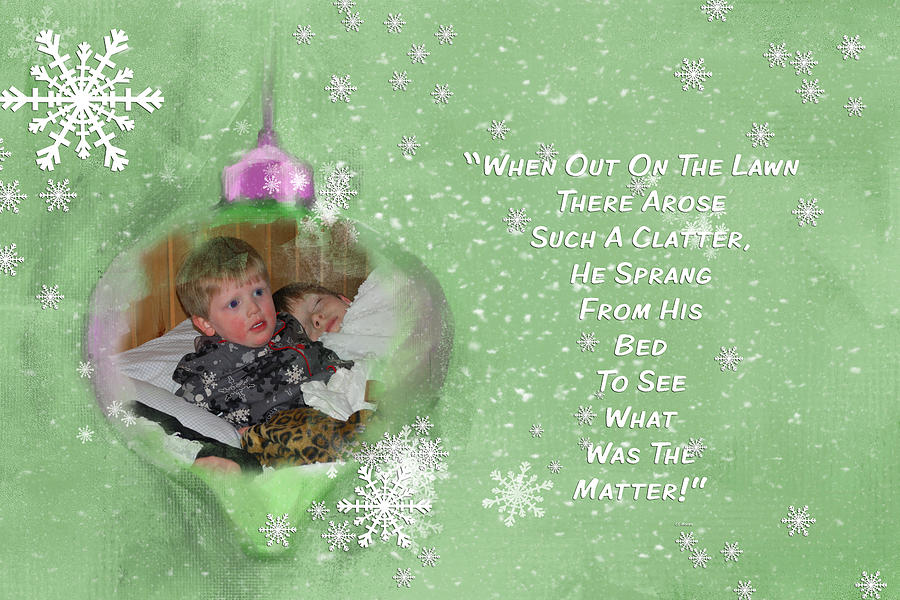 He Sprang From His Bed Christmas Card Digital Art by Linda Cox