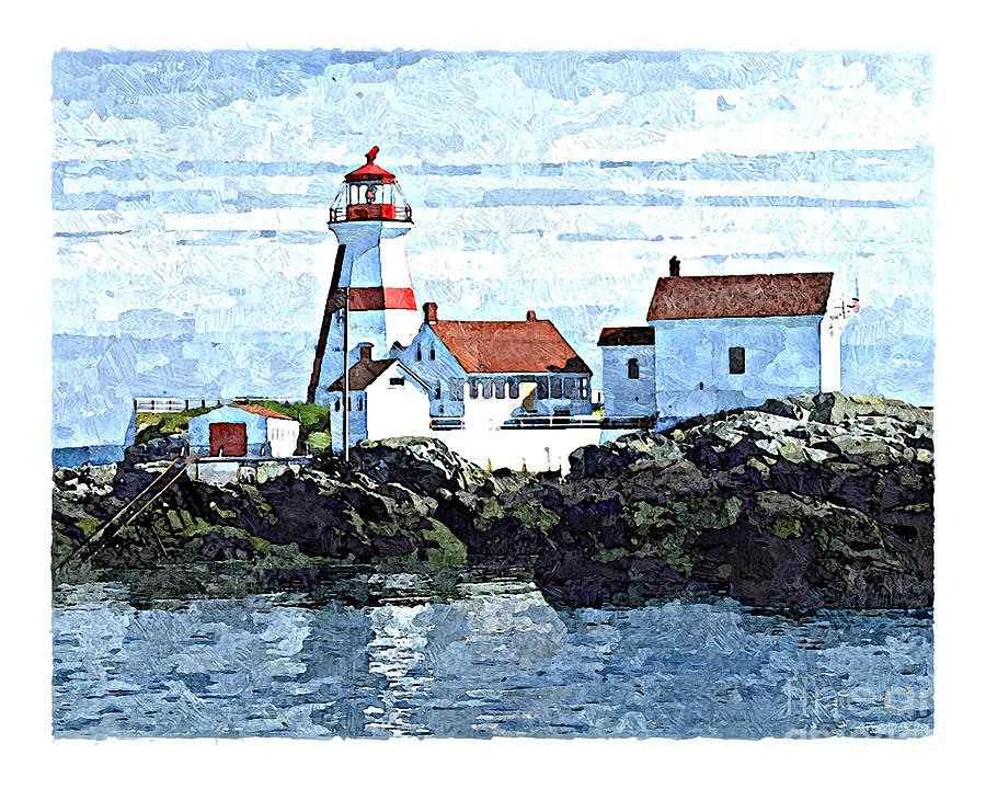 Head Harbour Lighthouse, Campobello, NB Digital Art by Art MacKay