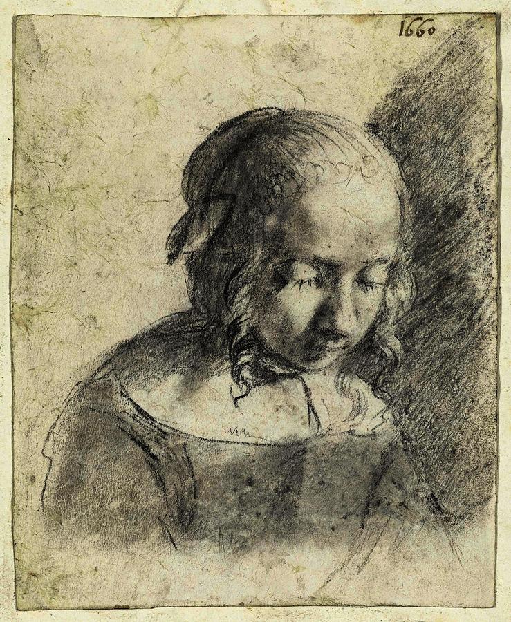 Head of a girl. Painting by Moses ter Borch