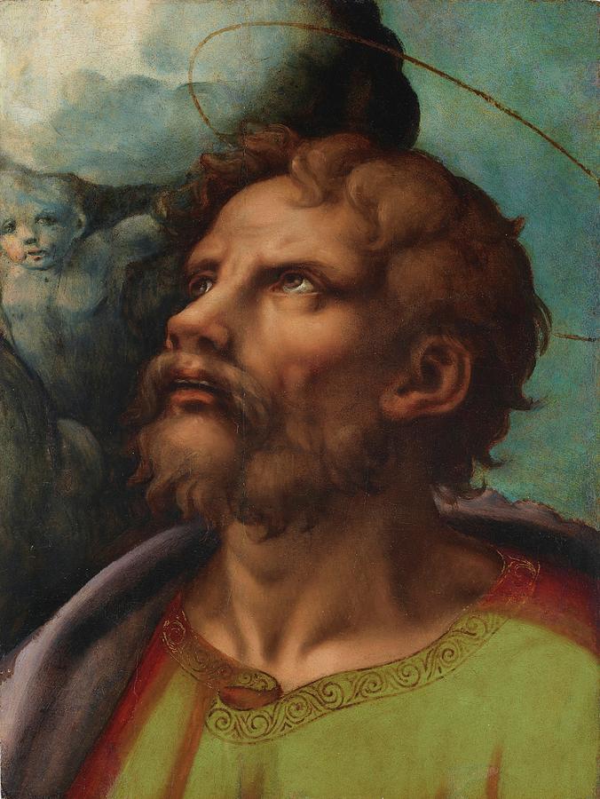 Head Of A Saint Painting by Giulio Romano - Fine Art America