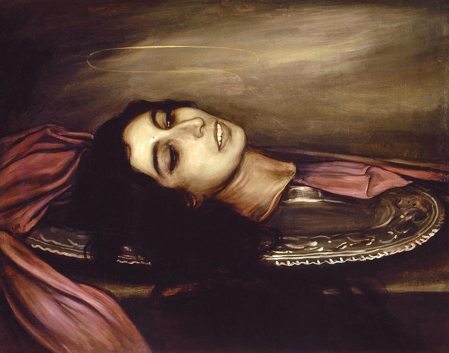 Head of a Saint Woman, 1925, Oil on canvas, 48 x 60 cm. Painting by Julio Romero de Torres -1874-1930-