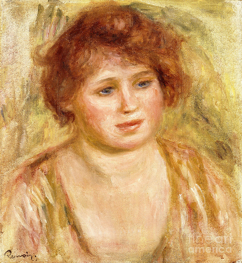 Head Of A Woman, 1919 Painting by Pierre Auguste Renoir