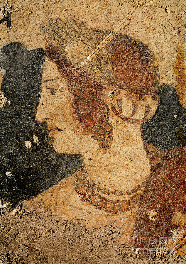 Etruscan Painting - Head Of A Young Woman, Velia, From The Tomb Of The Orcus by Etruscan