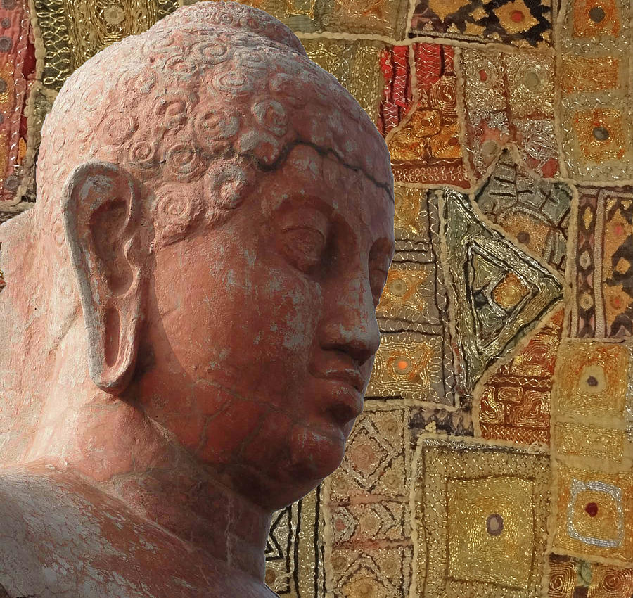 Head of Buddha,  Digital Art by Steve Estvanik