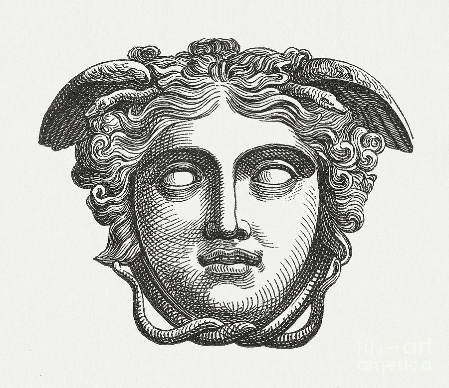Head Of Medusa, Figure Of The Greek Digital Art by Zu 09