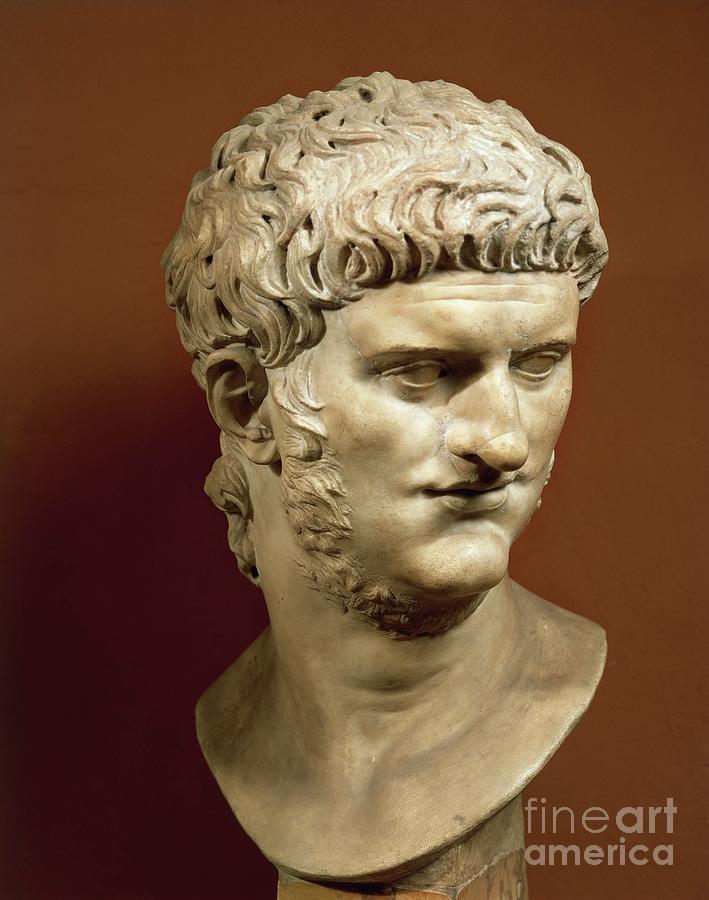 Head Of Nero Claudius Caesar Augustus Germanicus, Roman Emperor Sculpture by Roman