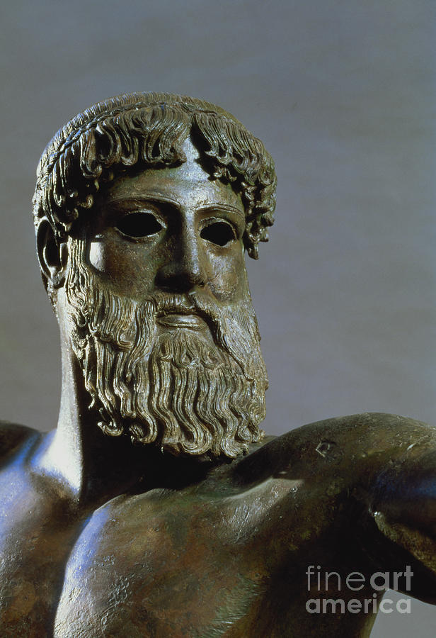 Greek Photograph - Head Of Poseidon by Greek